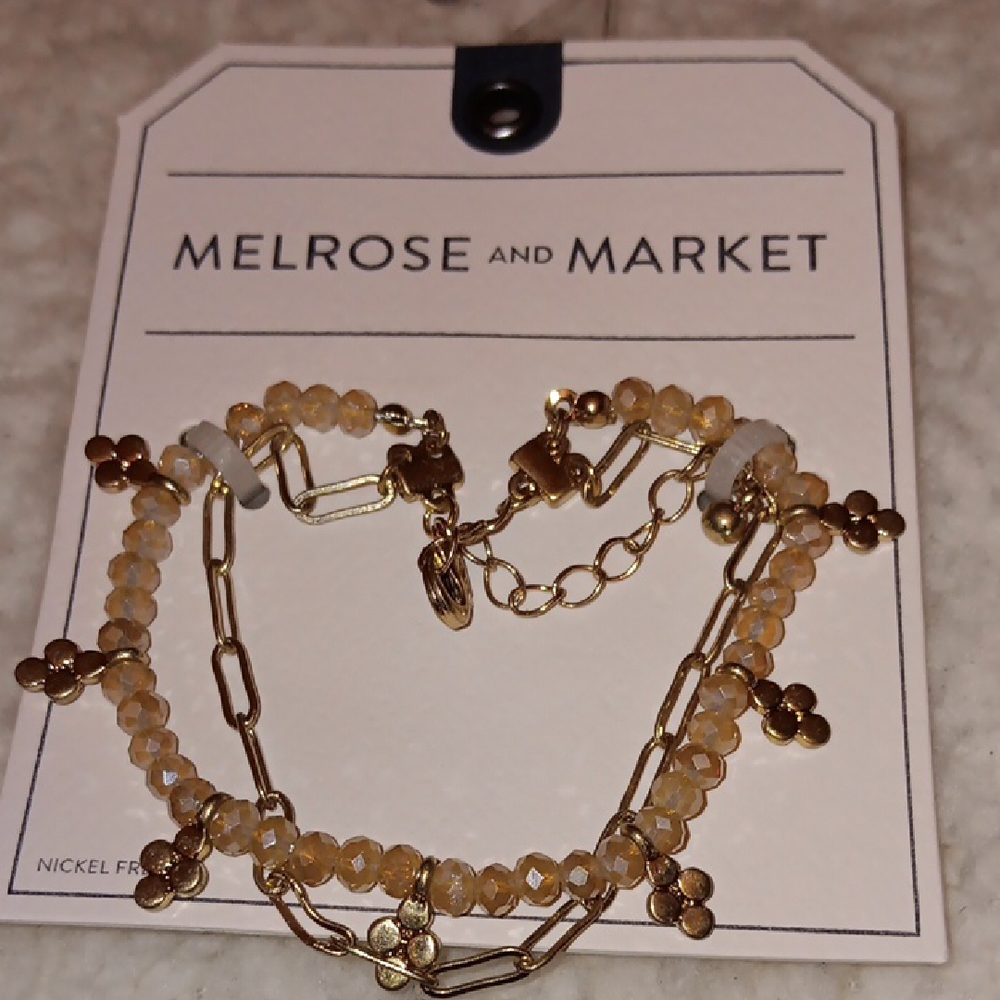 Melrose and Market Gold Beaded Bracelet